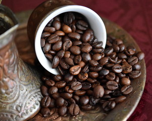 coffee beans in a cup