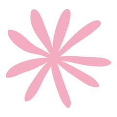 Pink doodle flower icon. Hand drawn illustration of pink doodle flower vector icon for web design
