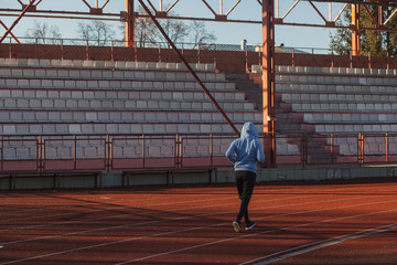 a man plays sports at the stadium
