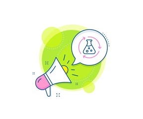 Laboratory flask sign. Megaphone promotion complex icon. Chemistry experiment line icon. Analysis symbol. Business marketing banner. Chemistry experiment sign. Vector