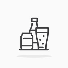 Soft drink icon in line style. Editable stroke.