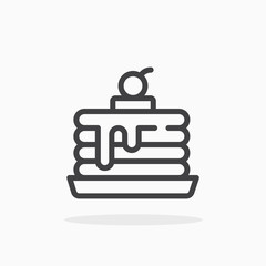 Pancake icon in line style. Editable stroke.