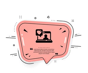 Friends chat icon. Quote speech bubble. Friendship love sign. Assistance business symbol. Quotation marks. Classic friends chat icon. Vector