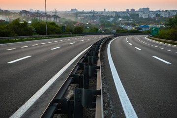 Fototapeta na wymiar No traffic on empty modern highway