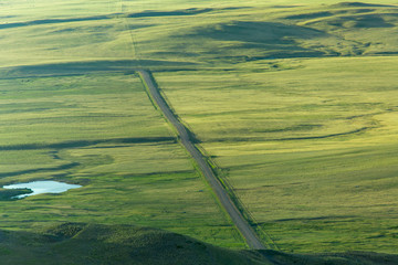 long straight road in middle of nowhere Montana