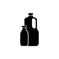 Milk bottle icon in trendy flat design