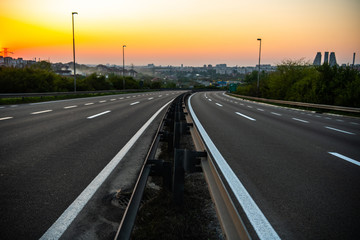 Fototapeta premium No traffic on empty modern highway