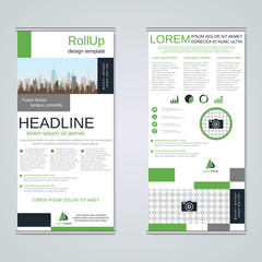 Modern roll-up business banners vector template
