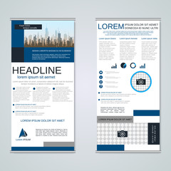 Modern roll-up business banners vector template
