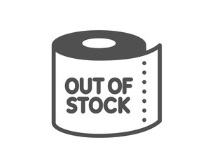 Toilet paper tissue roll icon. Out of stock sign. Coronavirus shopping panic symbol. Classic flat style. Quality design element. Simple toilet paper icon. Vector