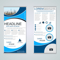 Modern roll-up business banners vector template
