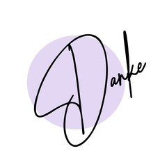 Danke Card. Hand Written Lettering for Title, Heading, Photo Overlay, Wedding Invitation, Thank You Message.
