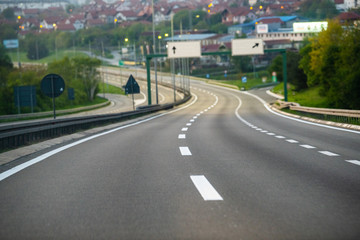 No traffic on empty modern  highway