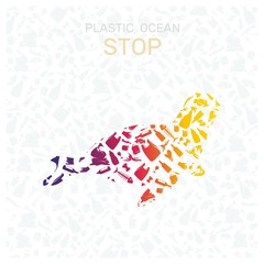 environmental banner plastic garbage trash marine life in our ocean decor