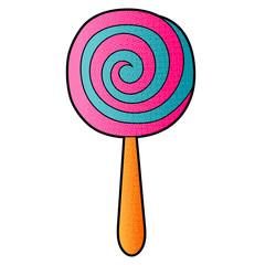 lollipop vector design. digital hand drawn. halftone texture