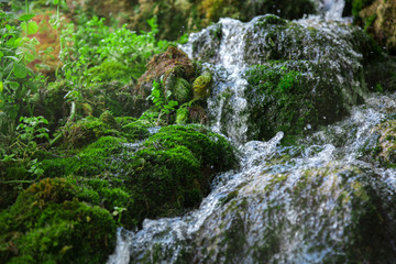 miniature waterfall landscape