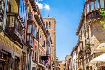 Fototapeta na wymiar Cozy medieval street in the city Toledo, Spain