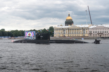 Санкт-Петербург. День ВМФ. Подводная лодка на Неве. 24.07.2019