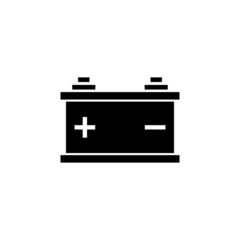 car battery icon vector in black flat design on white background