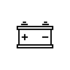 car battery icon vector in outline style on white background