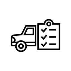 car maintenance list icon vector in outline style on white background