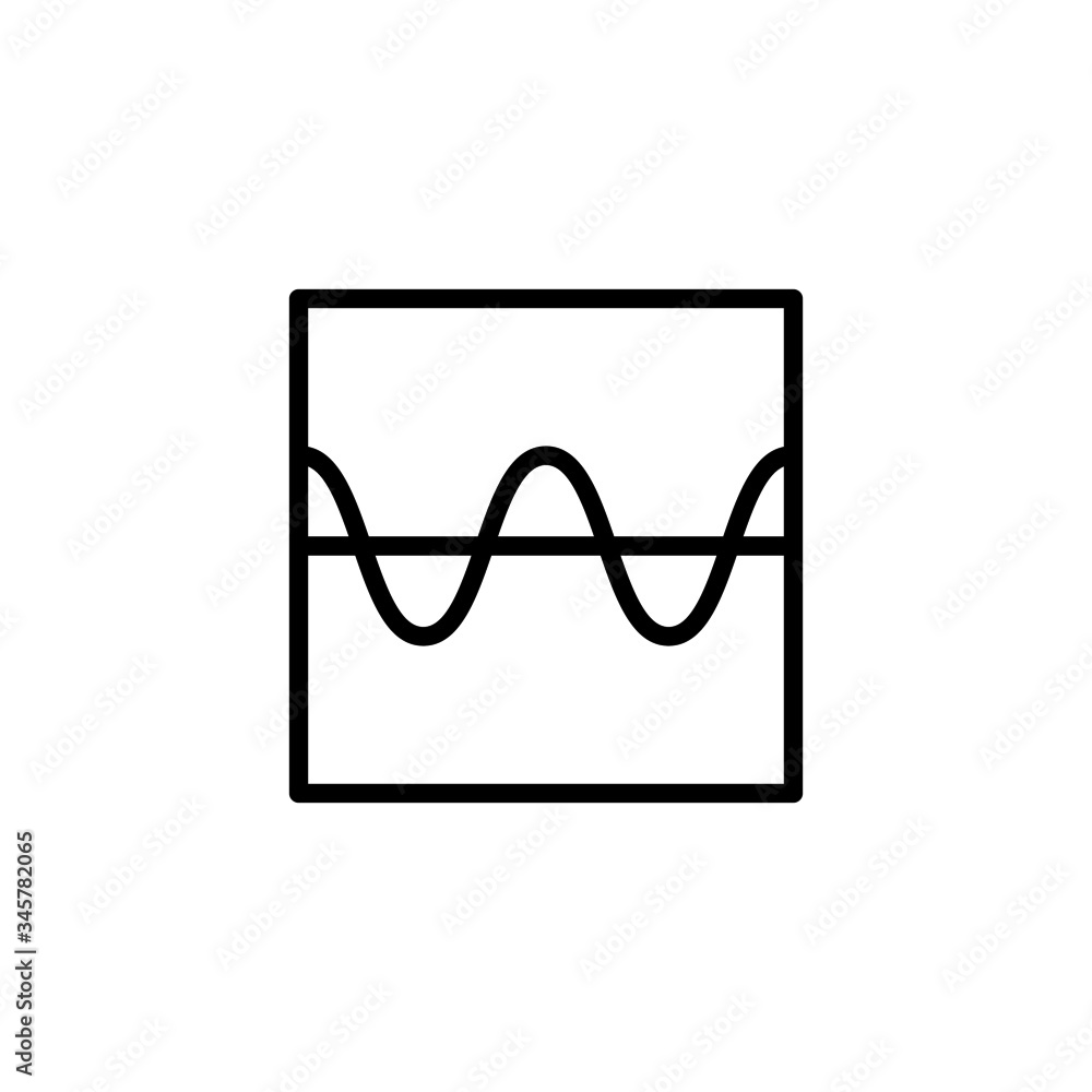 Poster analysis graph icon vector in black flat designon white background, sin curve graph icon