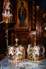 Crowns for the wedding in the temple.