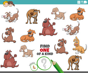 one of a kind game for children with funny dogs