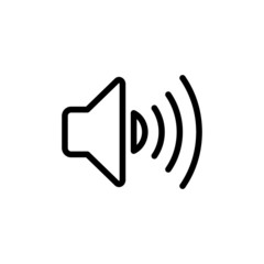 speaker vector icon in outline style on white background,