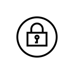 lock symbol vector in outline style on white background,