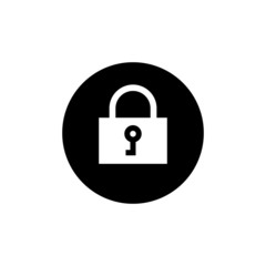lock symbol vector in black flat design on white background
