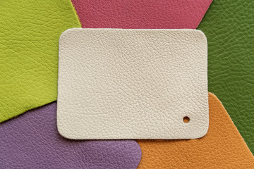 Set of colorful genuine leather pattern palette, texture samples, abstract background. Shopping and...