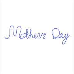 The inscription Mother's Day is purple. Isolate on a white background.