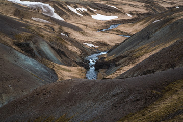 River In Icelandic Mountains