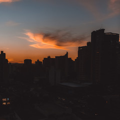 sunset over the city