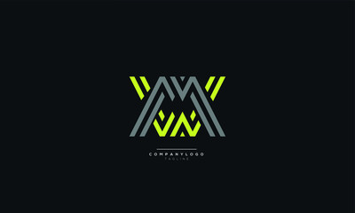 MW WM M W Letter Logo Design Icon Vector Symbol
