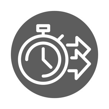 delivery cargo service logistic stopwatch time fast block style icon