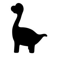 silhouette dinosaur character cartoon vector