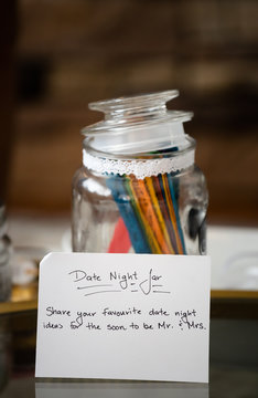 Date Night Game Jar At A Bridal Shower