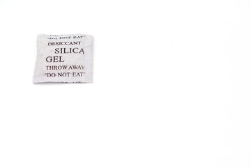 Silica gel paper packet with do not eat warning