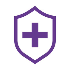 Obraz premium medical shield protection emergency cross symbol isolated icon