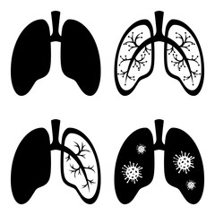 An icon that can be used as a web design template. Vector image of the respiratory tract. COVID-19 virus. Prevention of coronavirus.