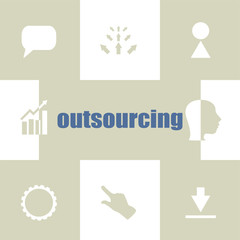 Text Outsourcing. Business concept . Infographic Elements. Business icon set