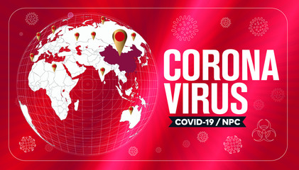 Coronavirus 2019-nCov novel coronavirus concept resposible for asian flu outbreak and coronaviruses influenza as dangerous flu strain cases as a pandemic.