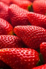Strawberry. Fresh organic berries macro. Fruit vegan background
