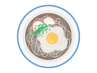 月見そばのイラスト