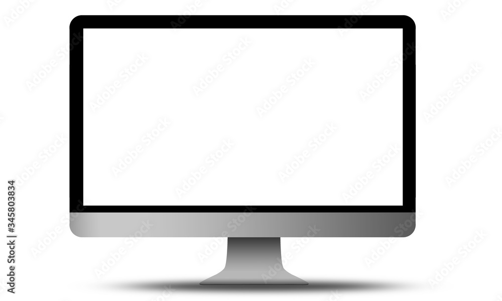 Poster isolated modern all-in-one desktop personal computer