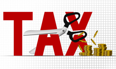 Cut tax illustration isolated on the white background