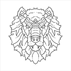 Ornament animal vector. Beautiful illustration animal for design, print clothing, stickers, tattoos, Adult Coloring book. Hand drawn animal illustration. 