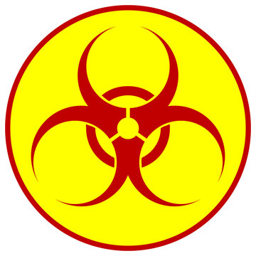 Biohazard sign on white.
